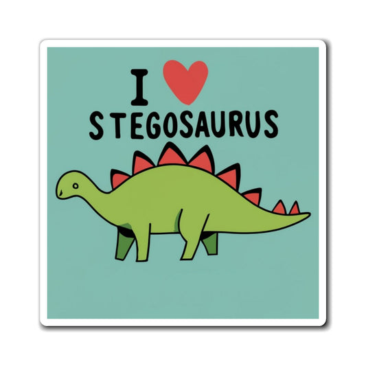 Stego-Charm: Adorable I Love Stegosaurus Magnet