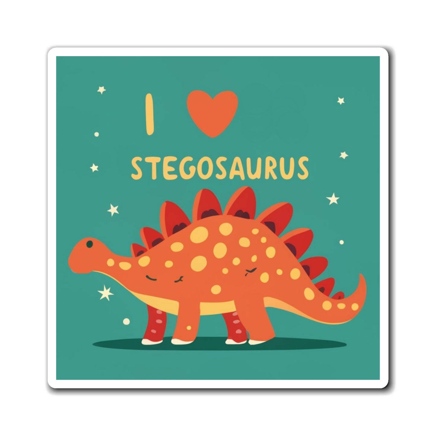 Starry Love Stegosaurus: Dino Magnet