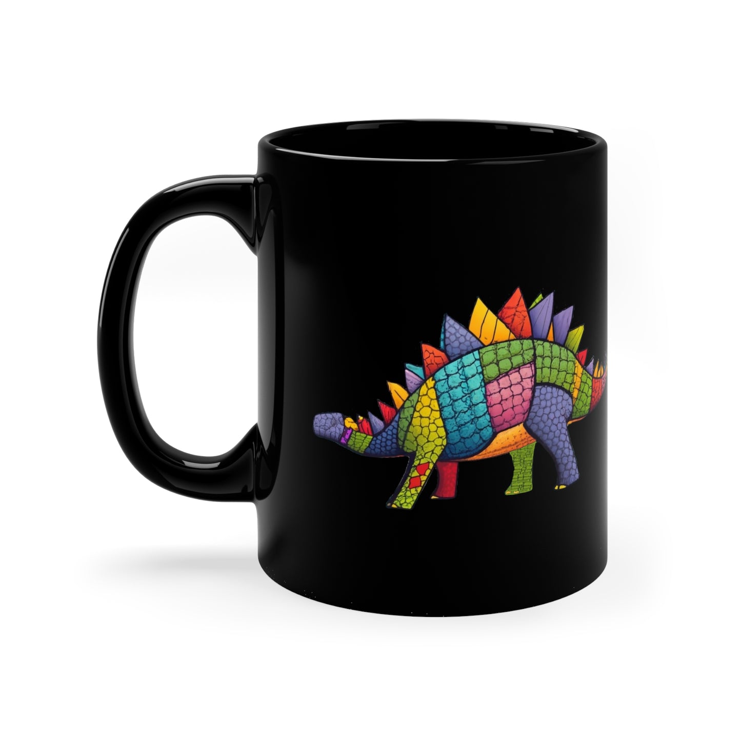 Sewn Scales: Patchwork Stegosaurus Delight Mug