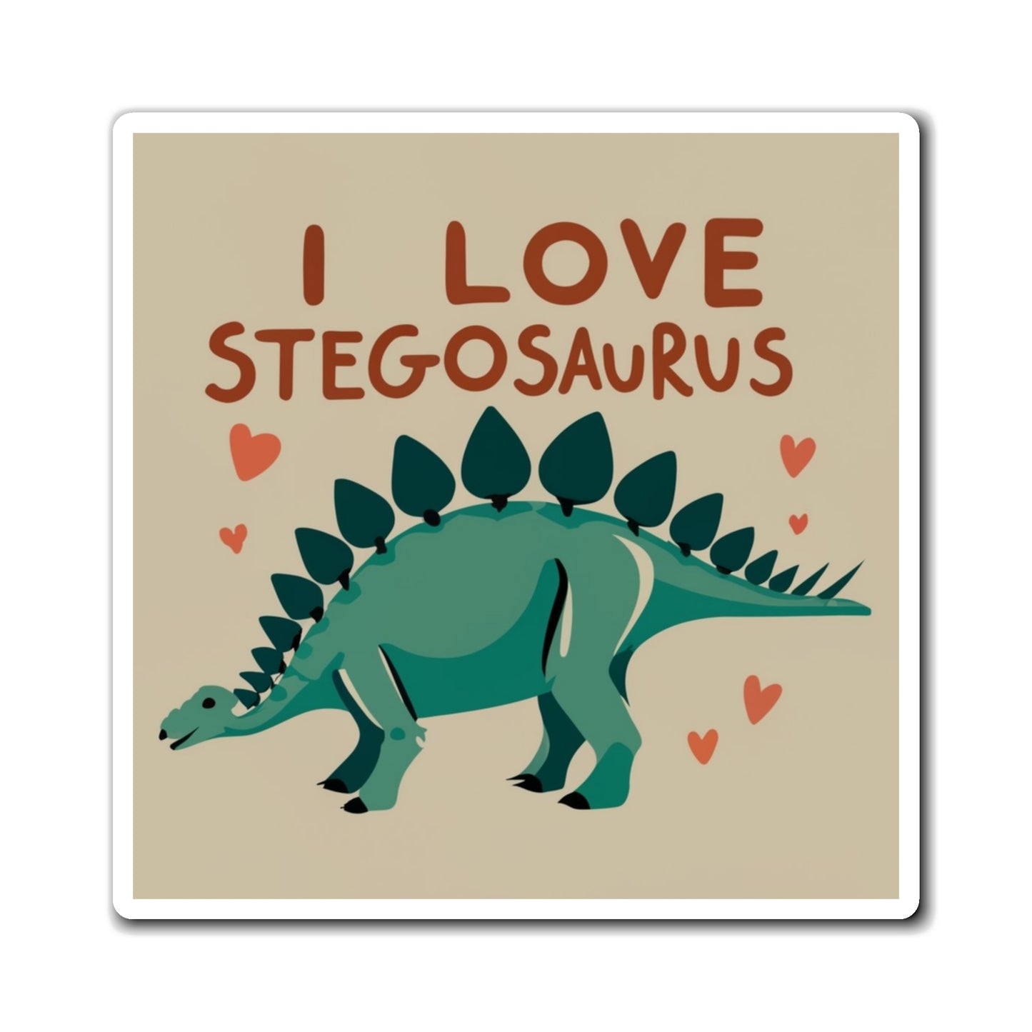 Stegosaurus Smooches: Dino Love Magnet