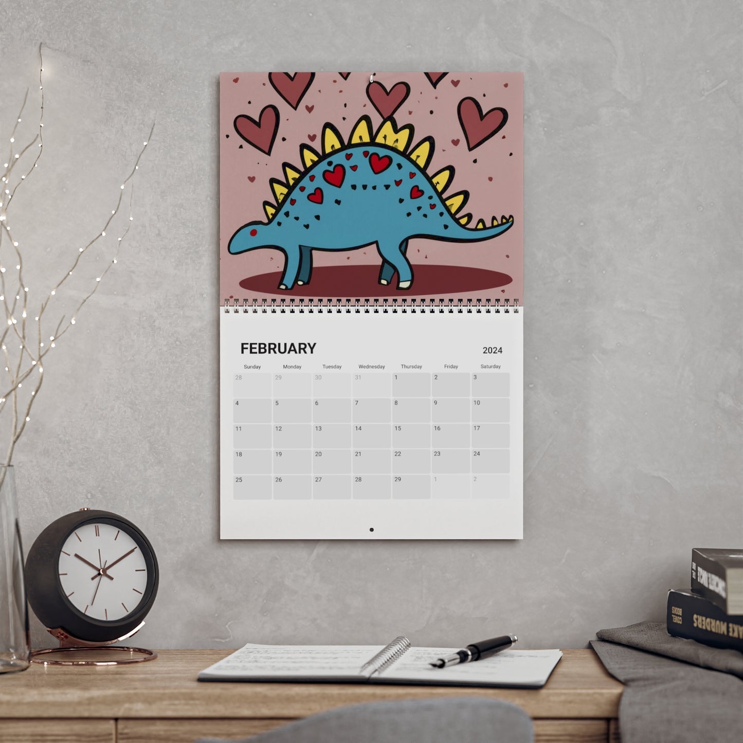 Stegosaurus Wonders: A Year of Prehistoric Charm - 12 Month 2024 Calendar