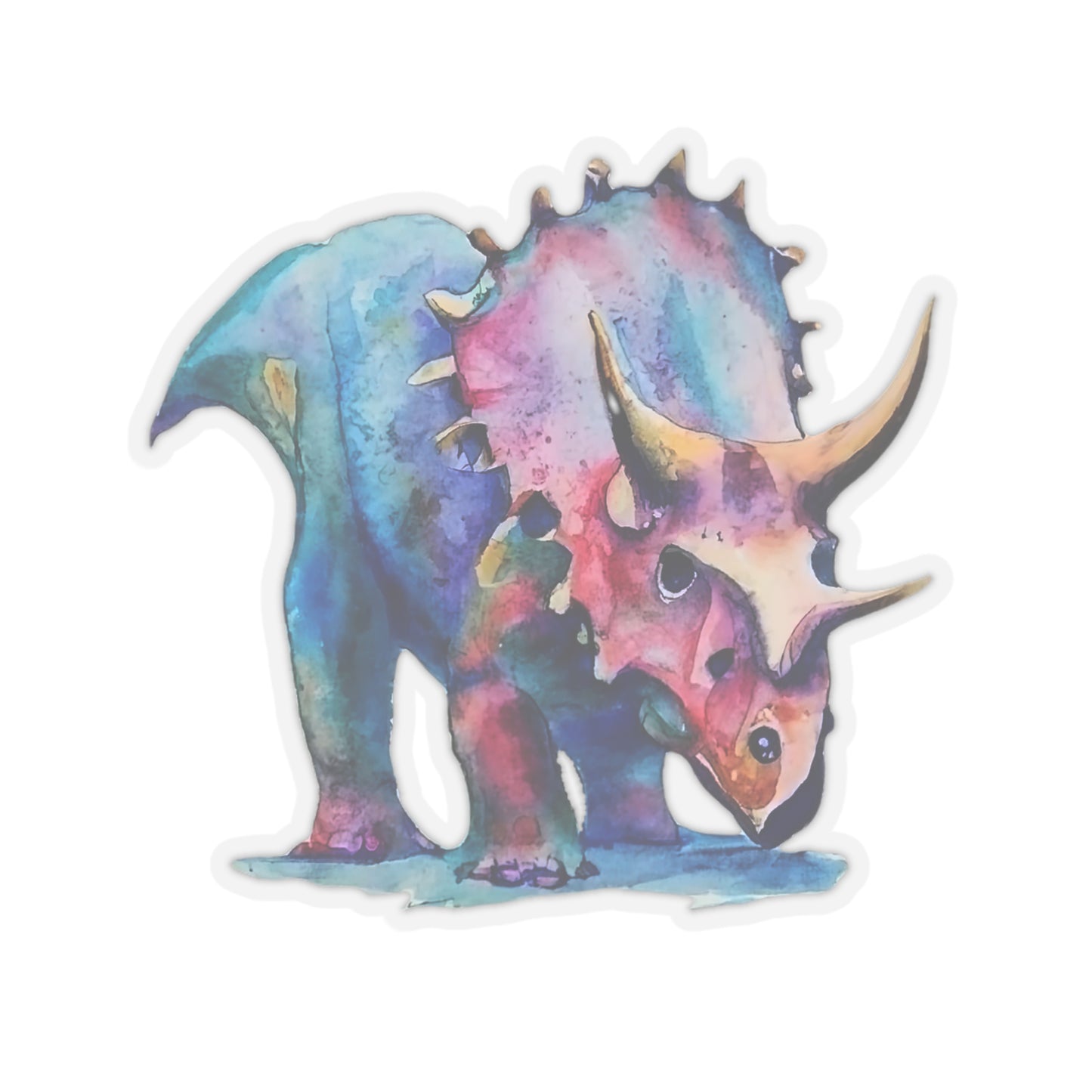 Triceratops Splendor: Kiss Cut Sticker
