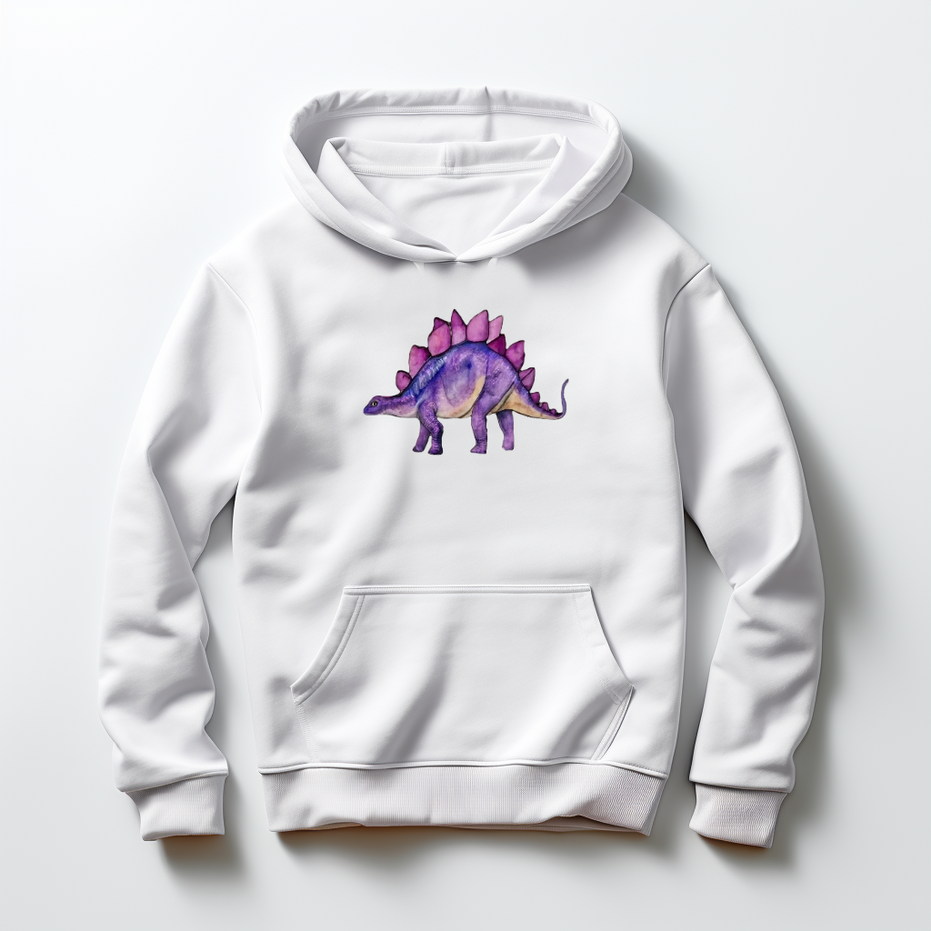 Dreamy Lavender Stegosaurus: Unisex Hooded Sweatshirt
