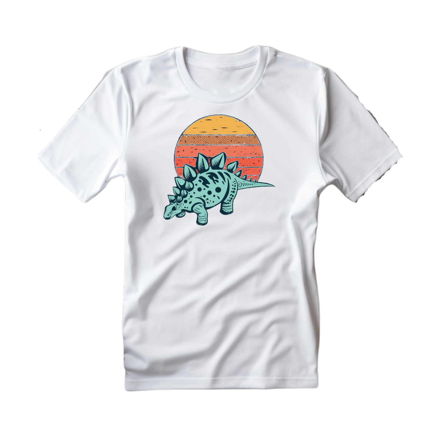 Sunset Serenity: Retro Stegosaurus T-Shirt
