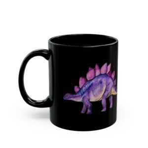 Dreamy Lavender Stegosaurus: Black 11 oz Glossy Mug