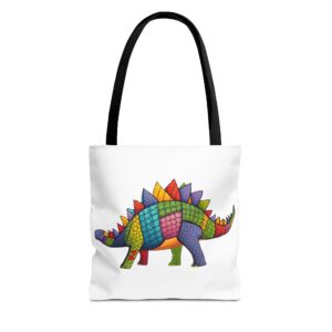 Sewn Scales: Patchwork Stegosaurus Delight Tote Bag