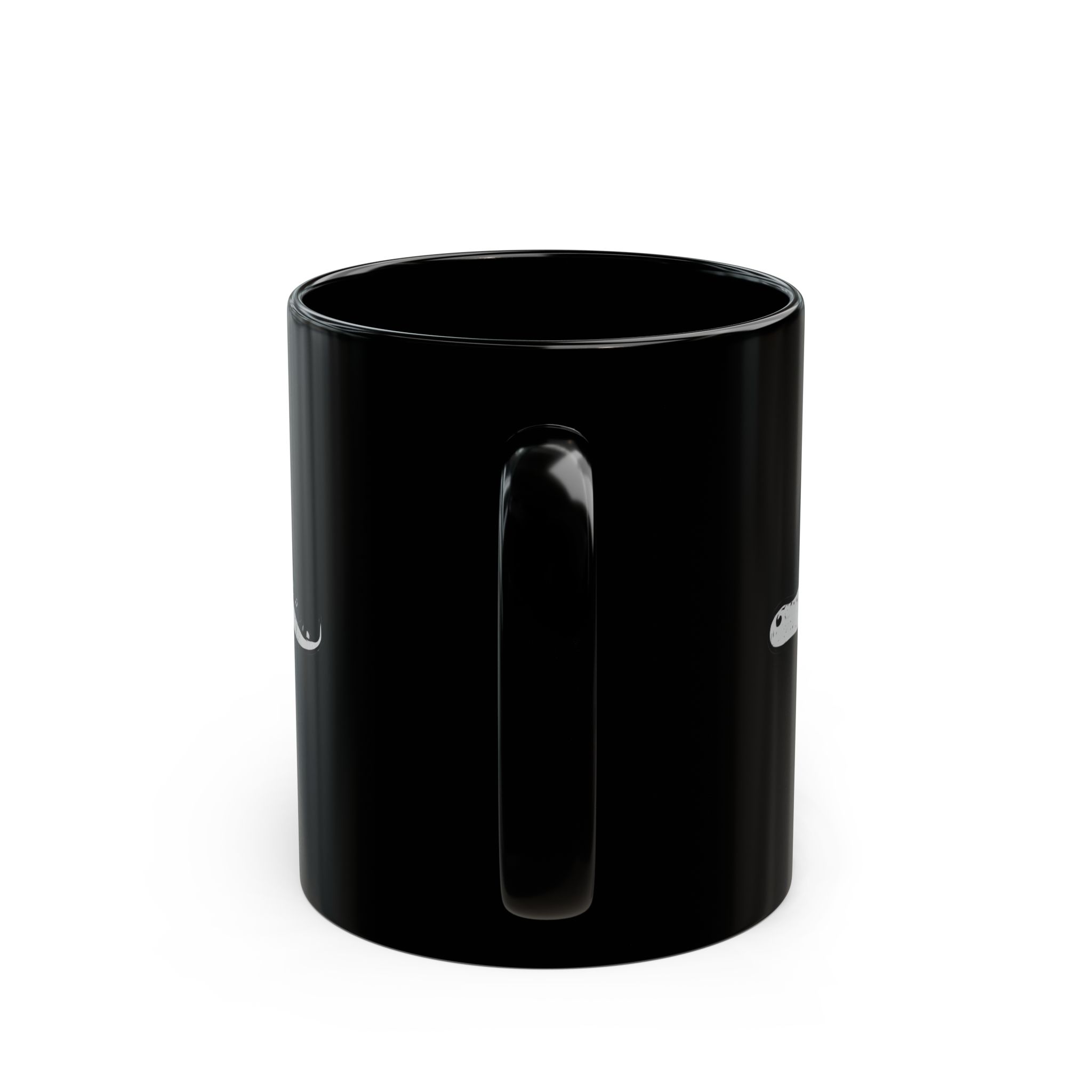 Sleek Stegosaurus: Black 11 oz Glossy Mug - Image 4
