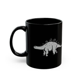 Sleek Stegosaurus: Black 11 oz Glossy Mug