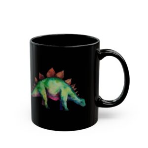 Stegosaurus Resurgence: Black 11 oz Glossy Mug