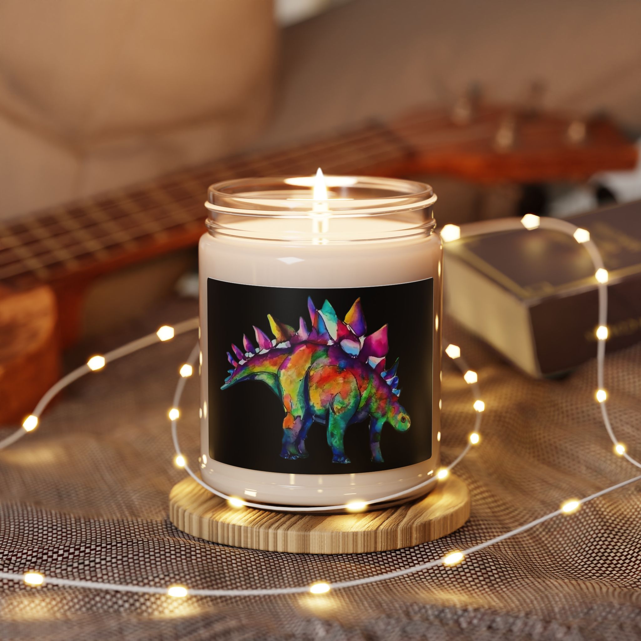 Punk Stegosaurus: Scented Soy Candle, 9oz; Dinosaur Candle - Image 3
