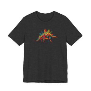 Polka Dot Party Pal: Vibrant Stegosaurus Unisex T-Shirt